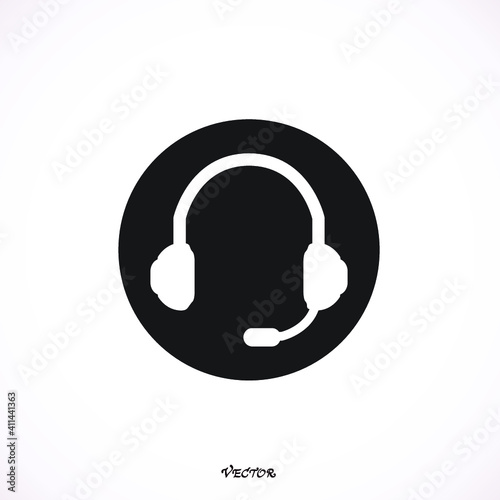 Headphone or Earphone icon vector flat sign symbols logo illustration isolated on white background.Concept for listening to music.
