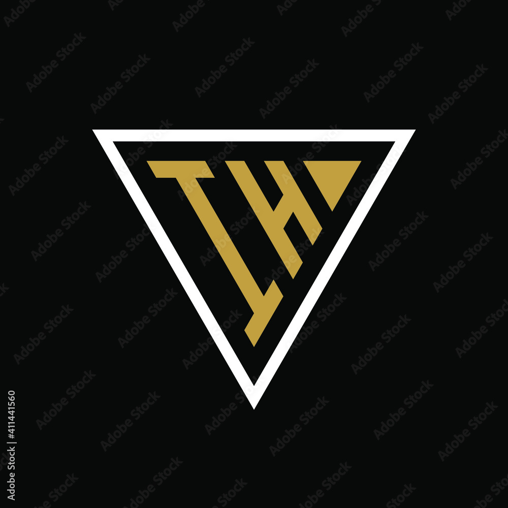 Initial letter IH triangle logo design Initial letter IH triangle logo design