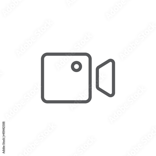 Free Download Movie film camera  icon, color, line, outline vector sign, linear style pictogram isolated on white. Symbol, logo illustration - GFXLoad