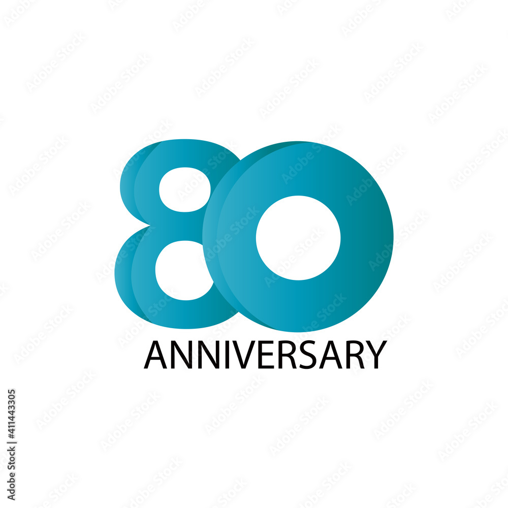 80 years anniversary celebration vector template design illustration
