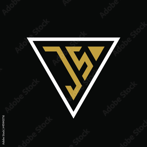 Initial letter JS triangle logo design
