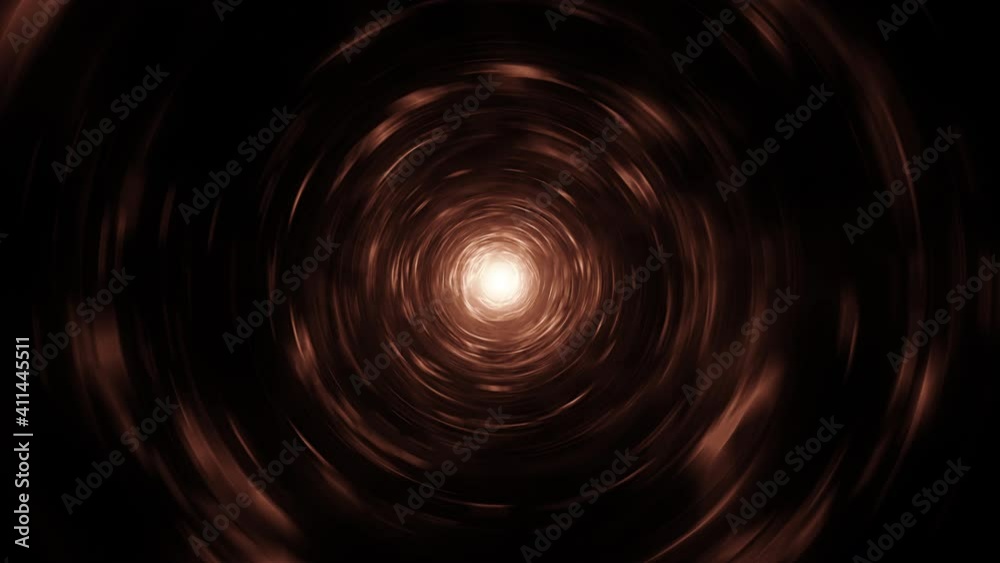 Sci-Fi Golden Light Energy Tunnel Seamless Looping Background. 4K 3D tunnel light streaks effect animation background. Gold digital futuristic tunnel. VJ Loop Music festival nightclub stage visual.