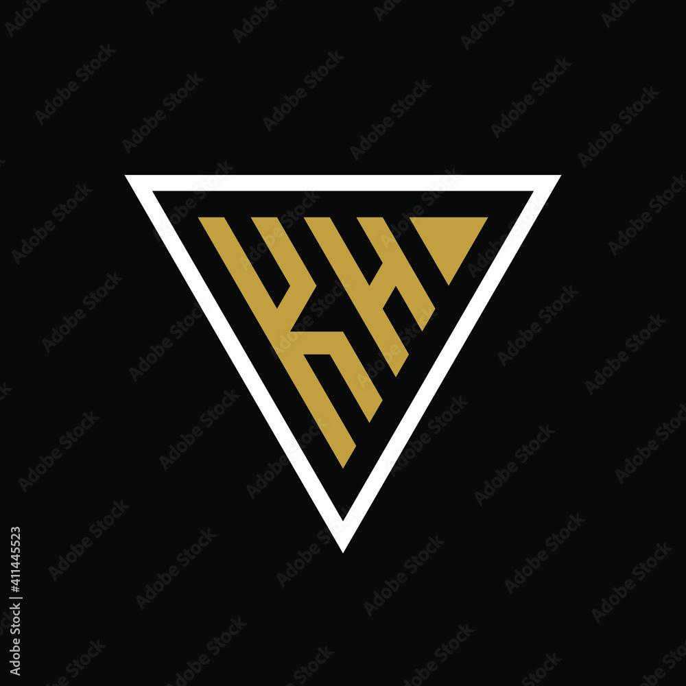 Initial letter KH triangle logo design Initial letter KH triangle logo design