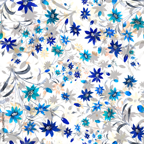blue floral background
