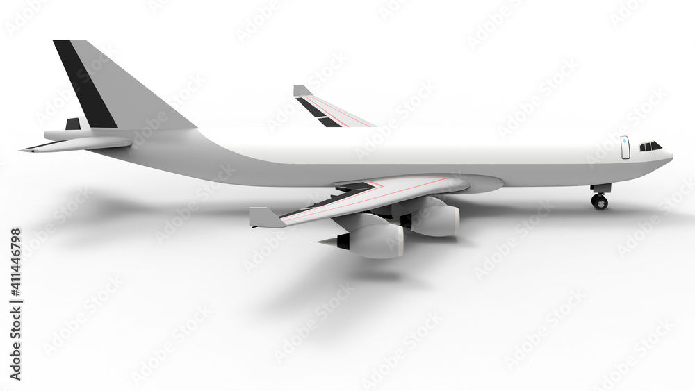 3D rendering - isolated white airplane 3D rendering - isolated white airplane