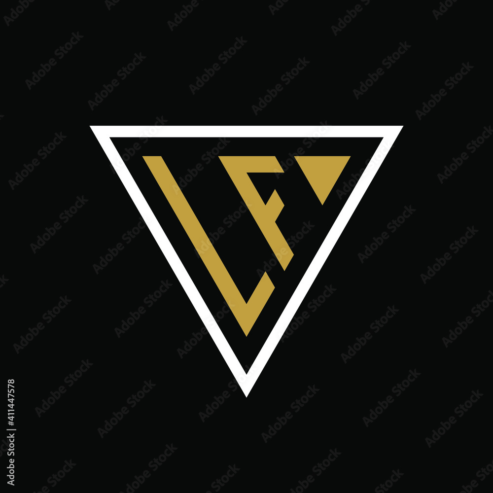 Initial letter LF triangle logo design Initial letter LF triangle logo design