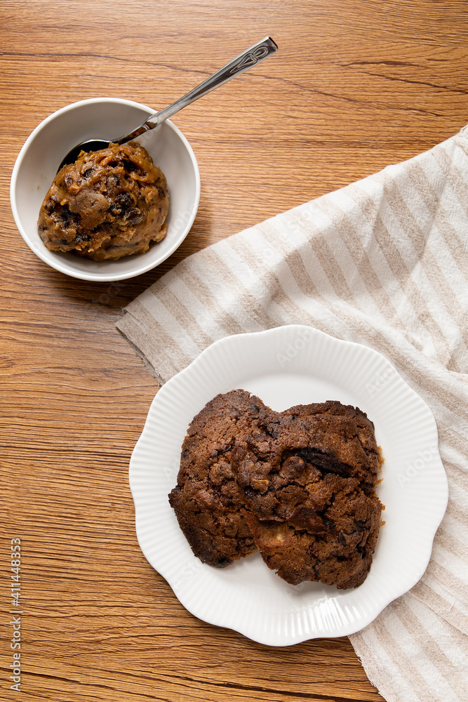 homemade cookies and a scoop of cookie dough homemade cookies and a scoop of cookie dough