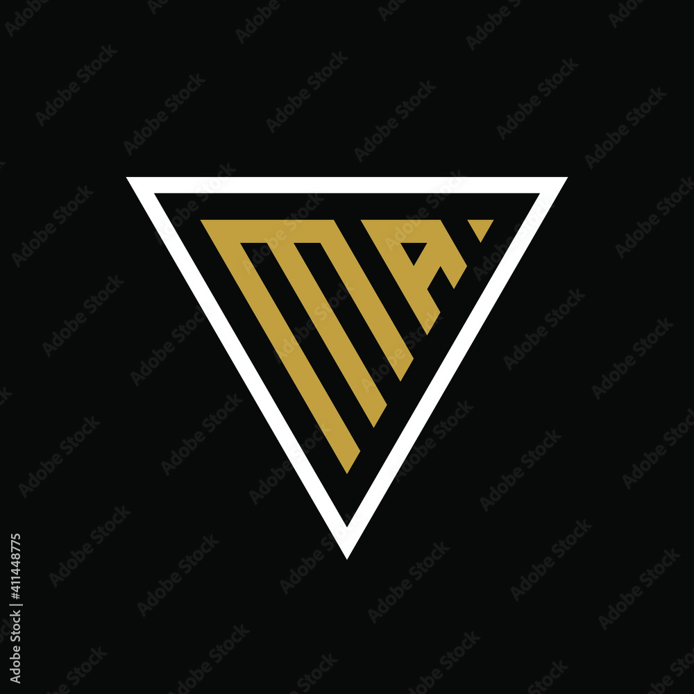 Initial letter MA triangle logo design Initial letter MA triangle logo design