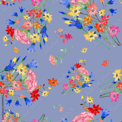 abstract seamless pattern with  flowers