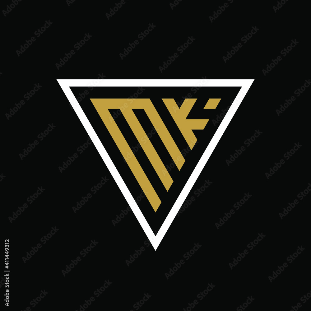 Initial letter MK triangle logo design Initial letter MK triangle logo design