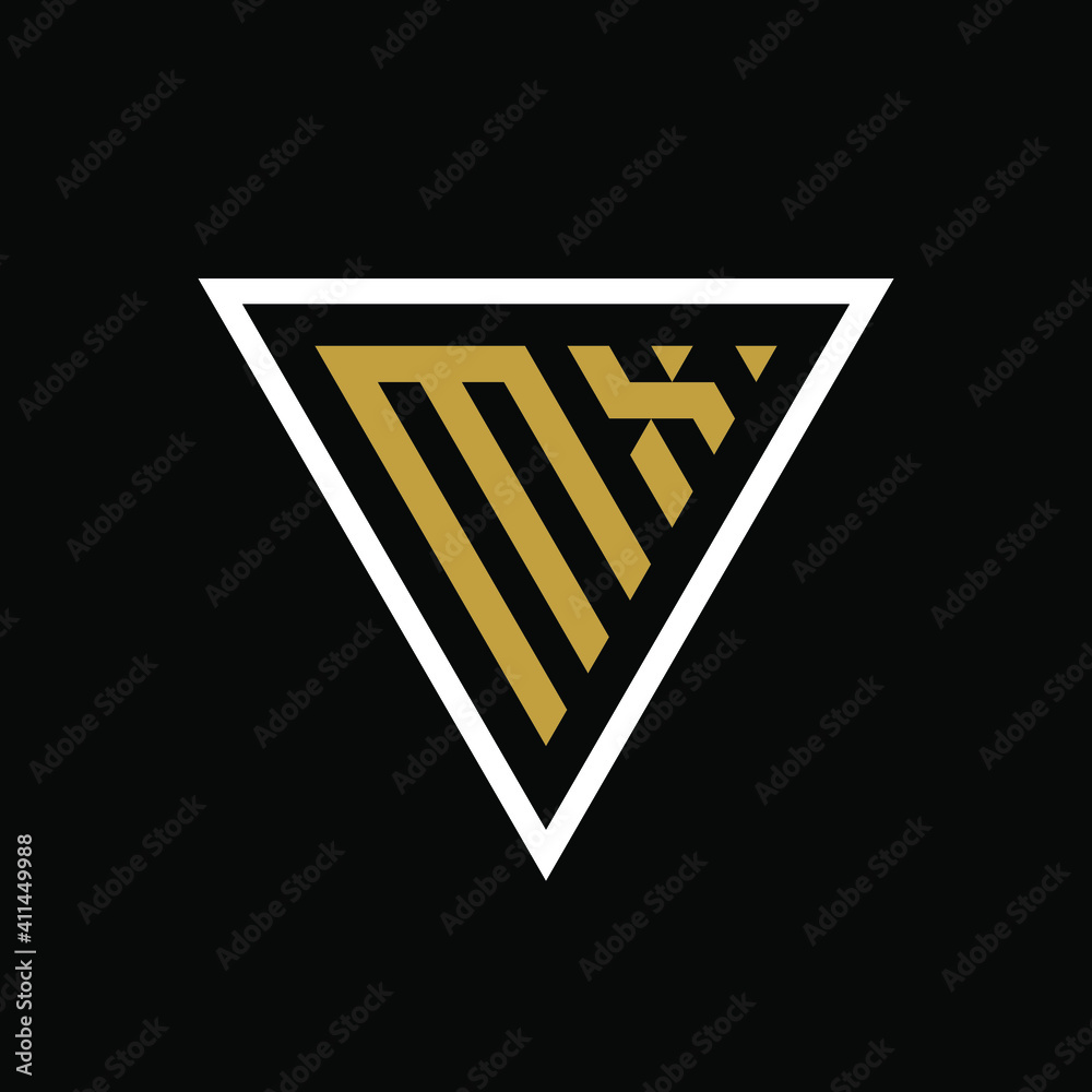 Initial letter MX triangle logo design Initial letter MX triangle logo design