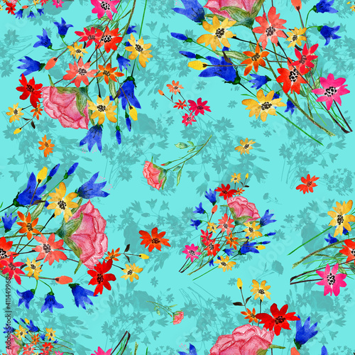 seamless abstract pattern with flowers