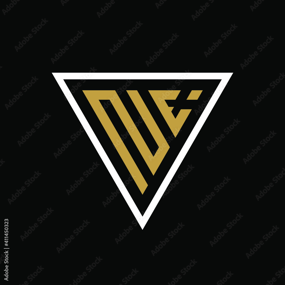 Initial letter NE triangle logo design Initial letter NE triangle logo design