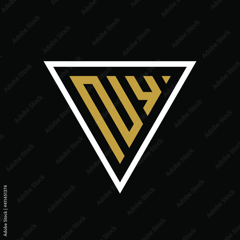 Initial letter NY triangle logo design Initial letter NY triangle logo design