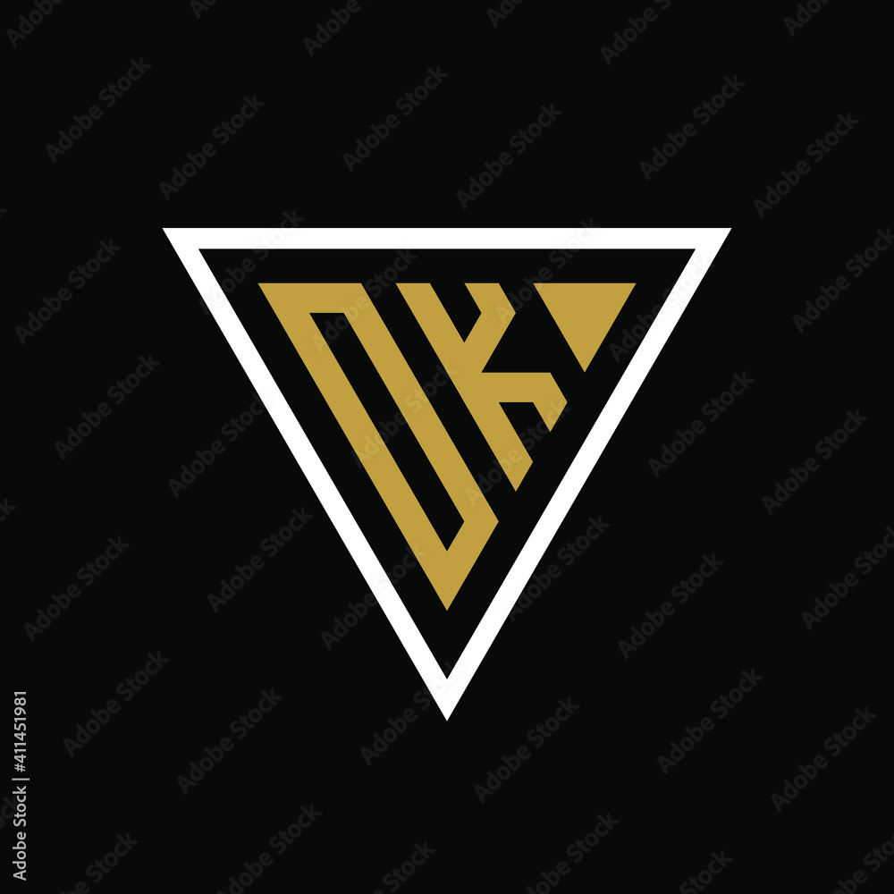 Initial letter OK triangle logo design Initial letter OK triangle logo design