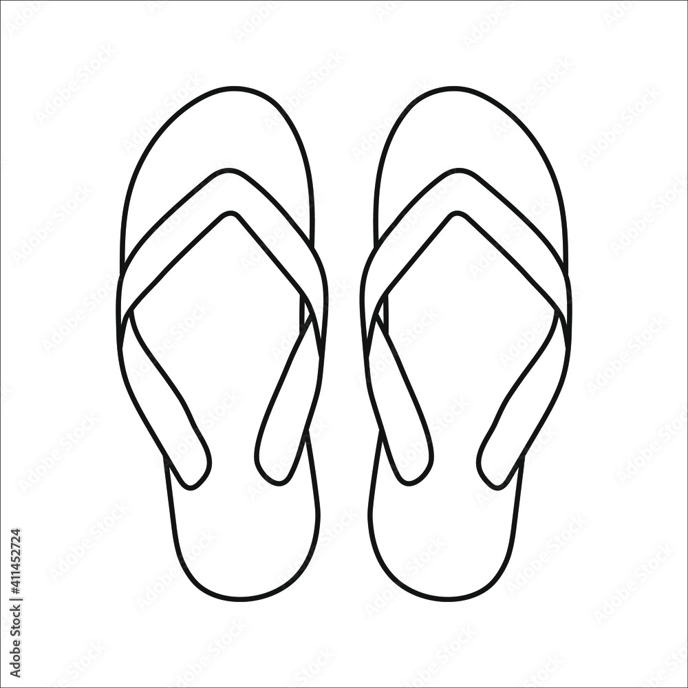 Flip flops icon vector, filled flat sign, solid pictogram isolated on white background. color editable Flip flops icon vector, filled flat sign, solid pictogram isolated on white background. color editable
