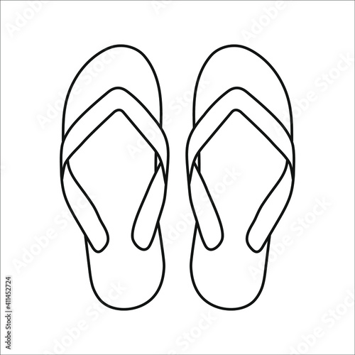 Flip flops icon vector, filled flat sign, solid pictogram isolated on white background. color editable