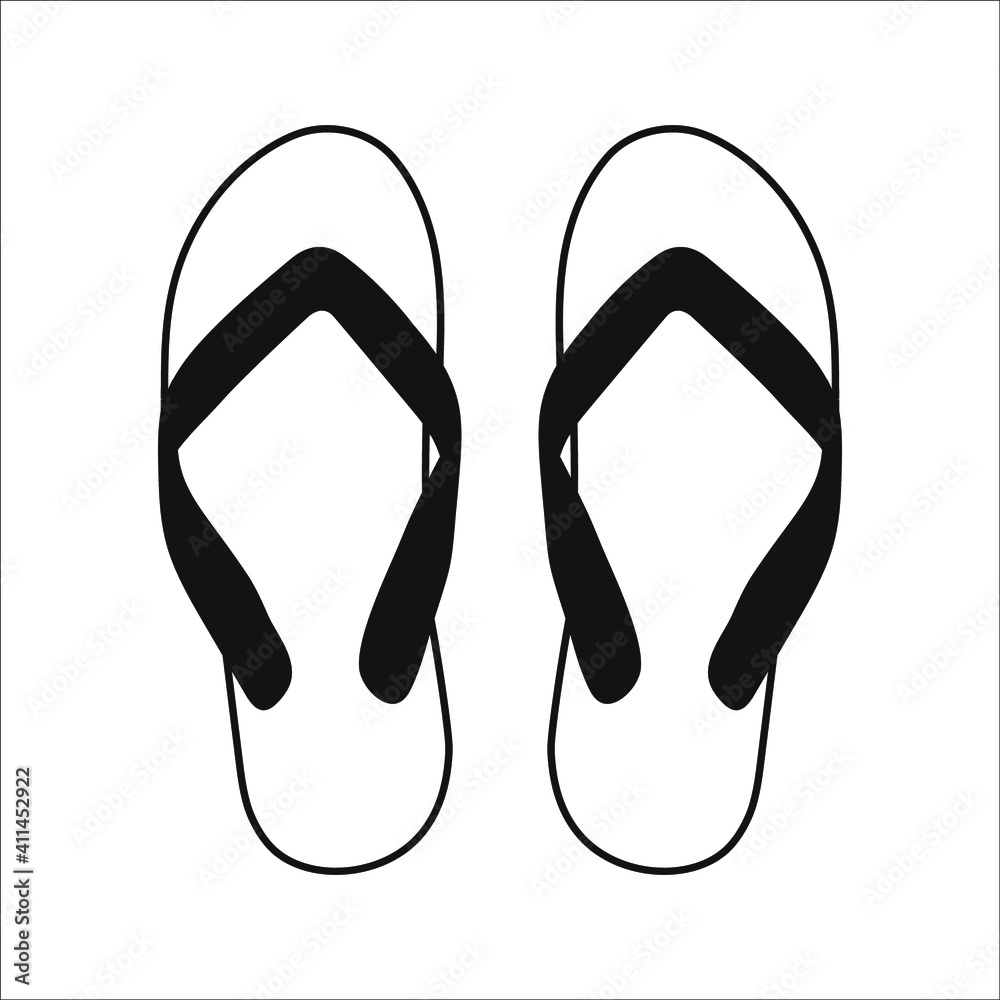 Flip flops icon vector, filled flat sign, solid pictogram isolated on white background. color editable Flip flops icon vector, filled flat sign, solid pictogram isolated on white background. color editable