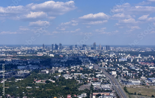Warsaw  the capital of Poland  a panorama from the air