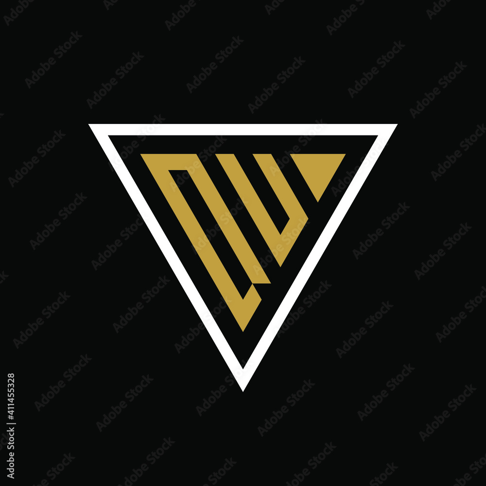 Initial letter QV triangle logo design Initial letter QV triangle logo design
