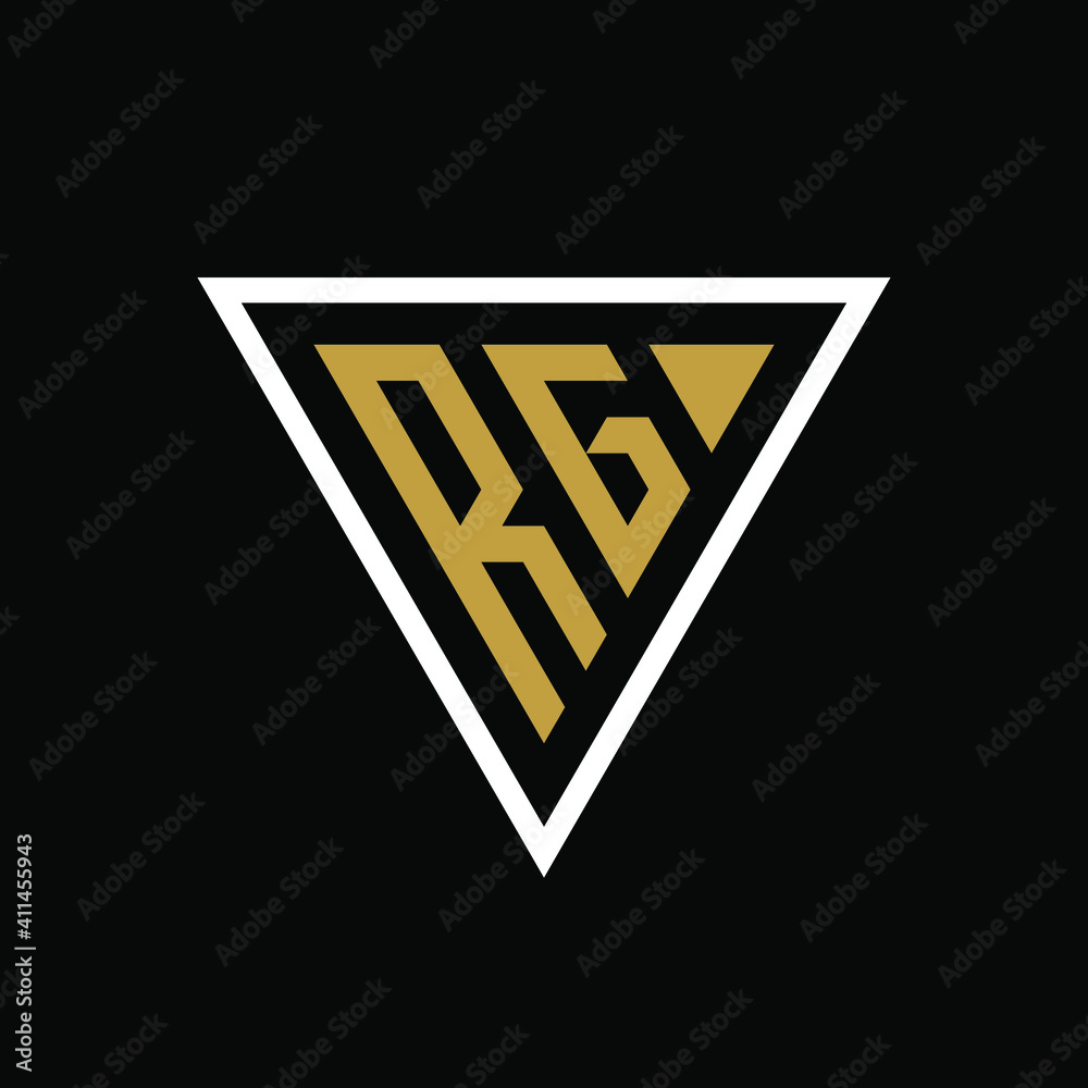 Initial letter RG triangle logo design Initial letter RG triangle logo design