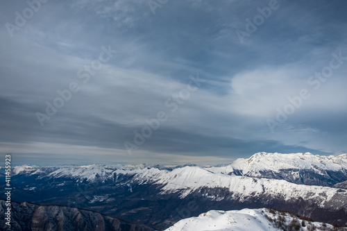 Ski mountaineering on mount Matajur  Friuli-Venezia Giulia  Italy