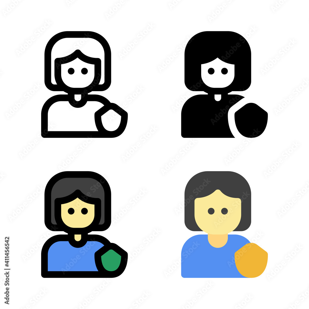 User Female Protect Protection Icon, Logo, and illustration User Female Protect Protection Icon, Logo, and illustration