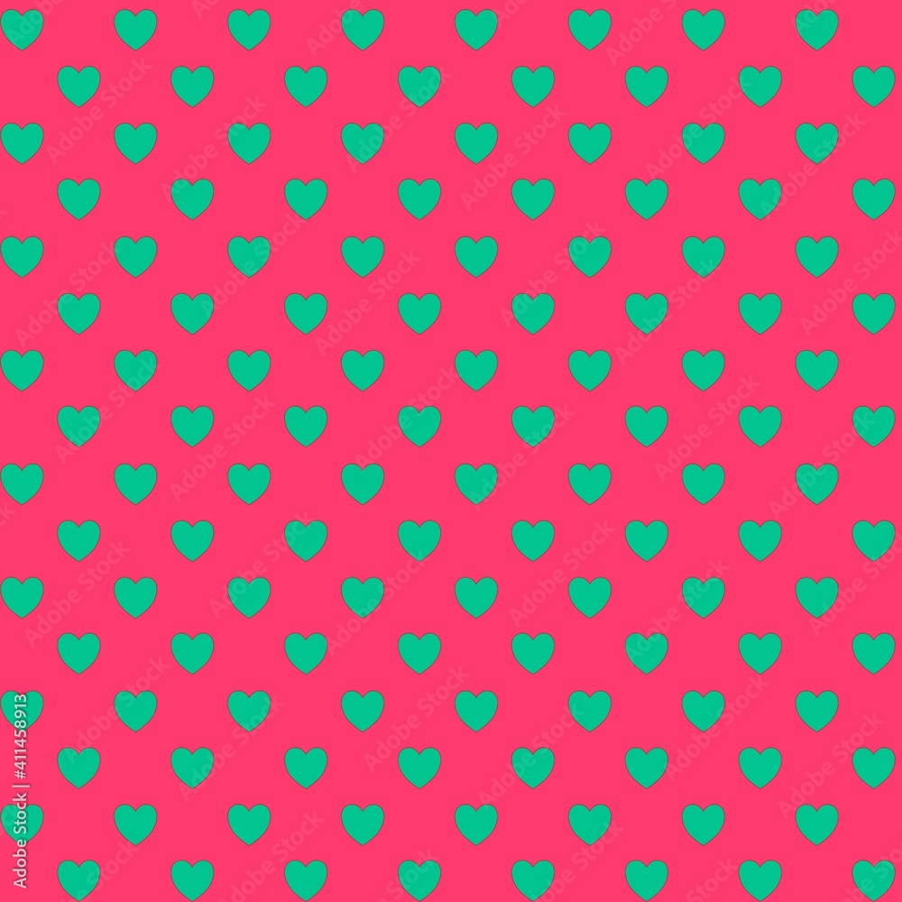 Seamless background for creative works in the scrapbooking technique. Material for scrapbooking with hearts. Retro seamless pattern. Colored hearts on a colored background. Seamless background for creative works in the scrapbooking technique. Material for scrapbooking with hearts. Retro seamless pattern. Colored hearts on a colored background.