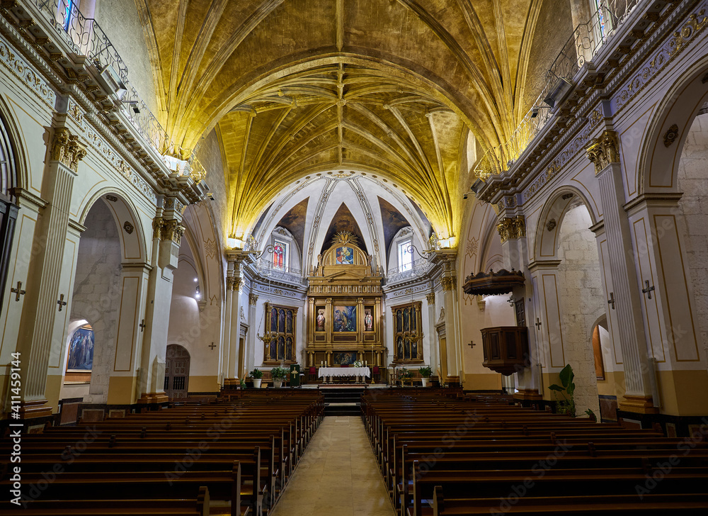 Interior of the church of Santa María, Ontinyent, Spain