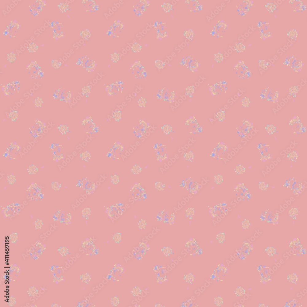 Seamless background for creative works in the scrapbooking technique. Material for scrapbooking with dogs. Printing for textiles, fabrics, wallpaper, scrapbooking. 