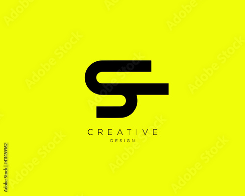 Creative and Minimalist Letter SF Logo Design Icon, Editable in Vector Format