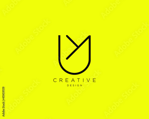 Creative and Minimalist Letter UY Logo Design Icon, Editable in Vector Format photo