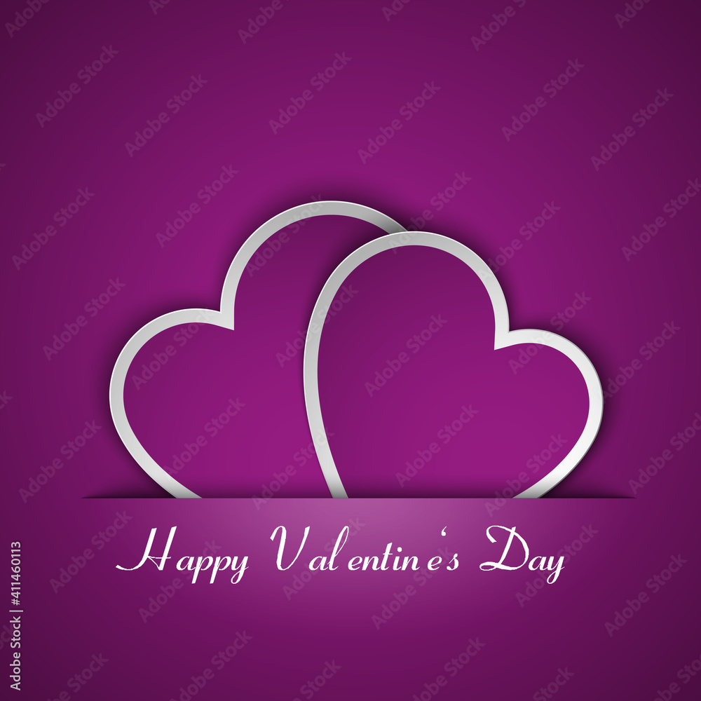 Happy Valentine's Day Greeting Card With Hearts On Background illustration Happy Valentine's Day Greeting Card With Hearts On Background illustration