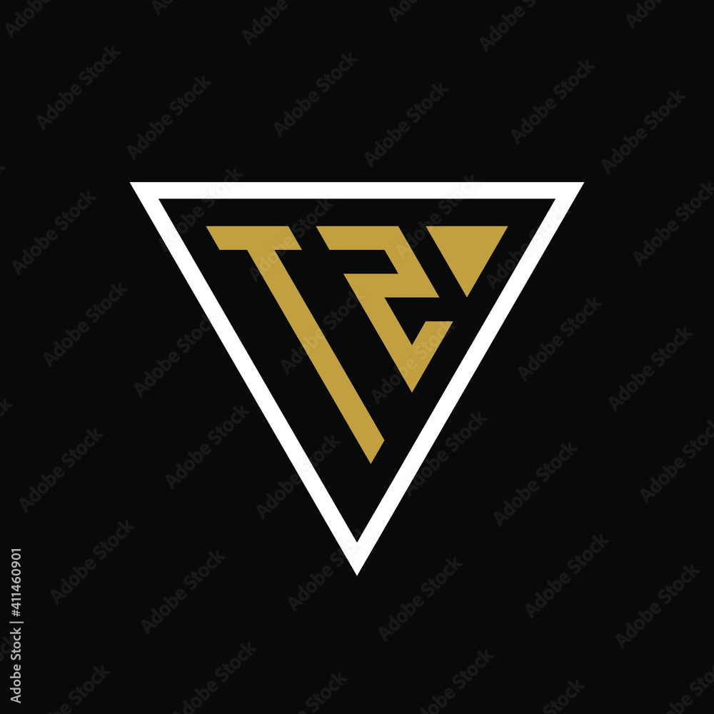 Initial letter TZ triangle logo design Initial letter TZ triangle logo design