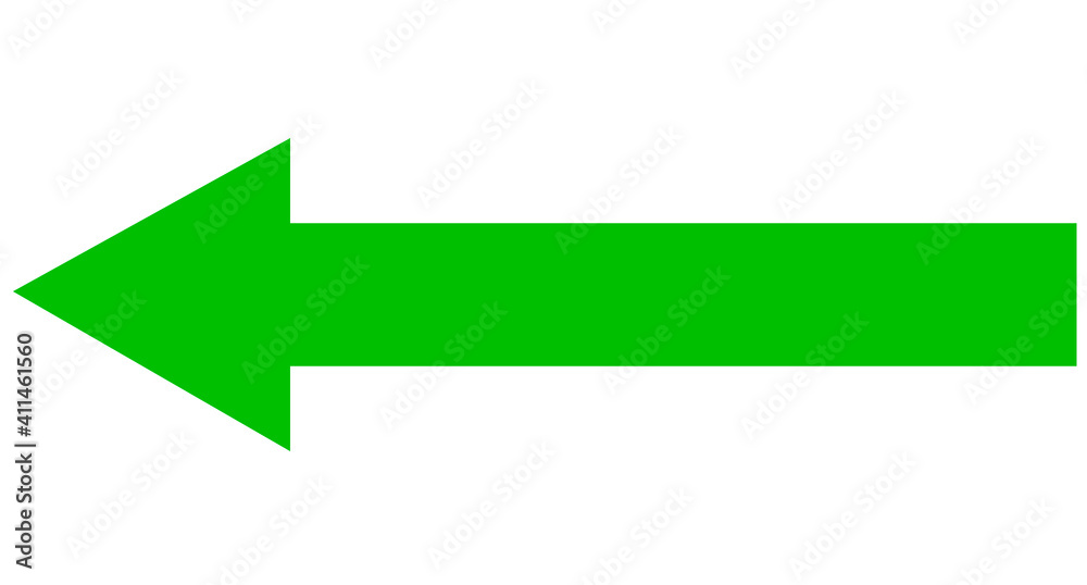 Green arrow on white background Green arrow on white background