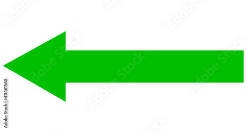 Green arrow on white background