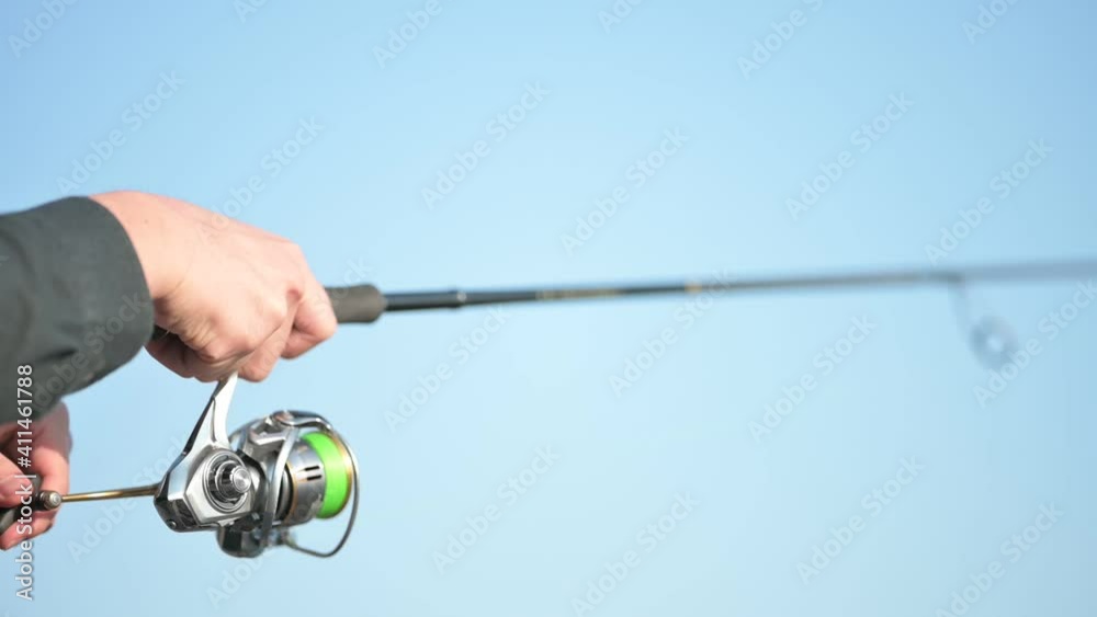 fishing rod and reel on the sea