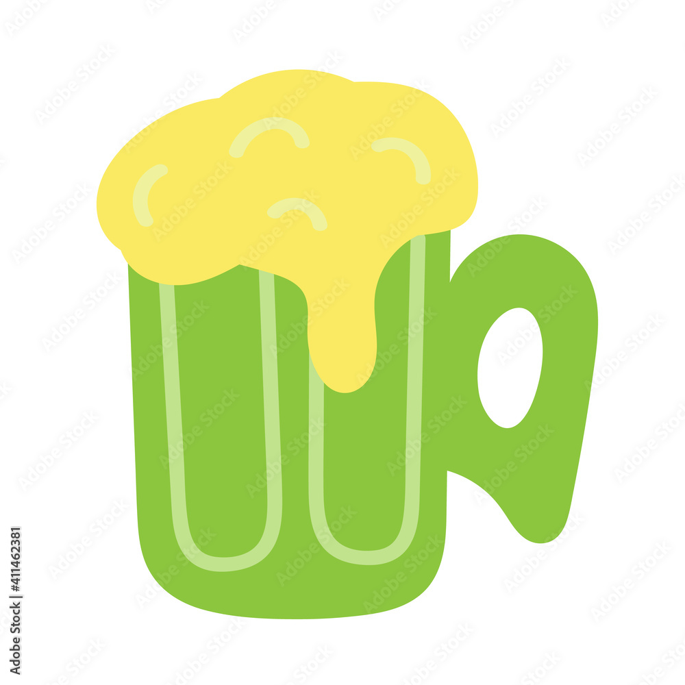 Beer with foam in mug, vector illustration. Doodle hand drawn clipart. Irish festival. St Patricks Day. Beer with foam in mug, vector illustration. Doodle hand drawn clipart. Irish festival. St Patricks Day.