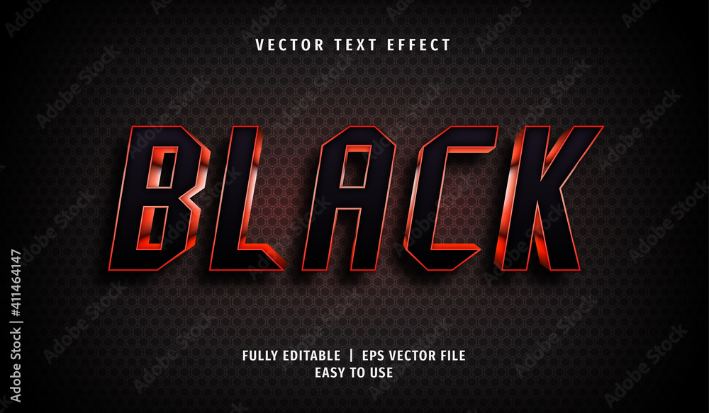 Text Effect 3D Black, Editable Text Style Text Effect 3D Black, Editable Text Style