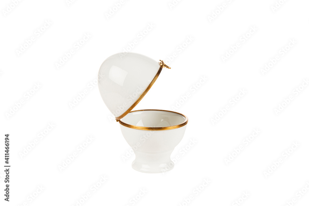 porcelain egg cup isolated on white porcelain egg cup isolated on white