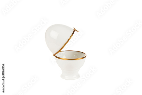 porcelain egg cup isolated on white