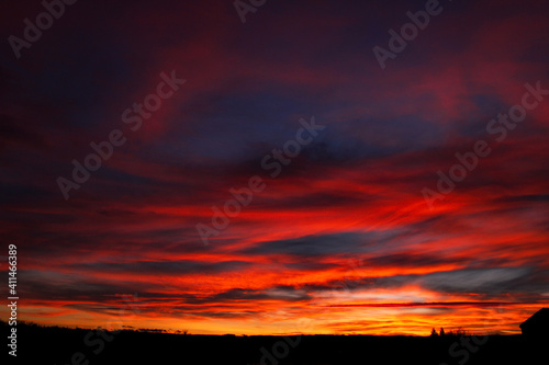 red sunset sky © VojtaJ