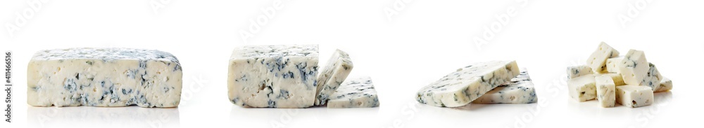 Blue cheese isolated on white