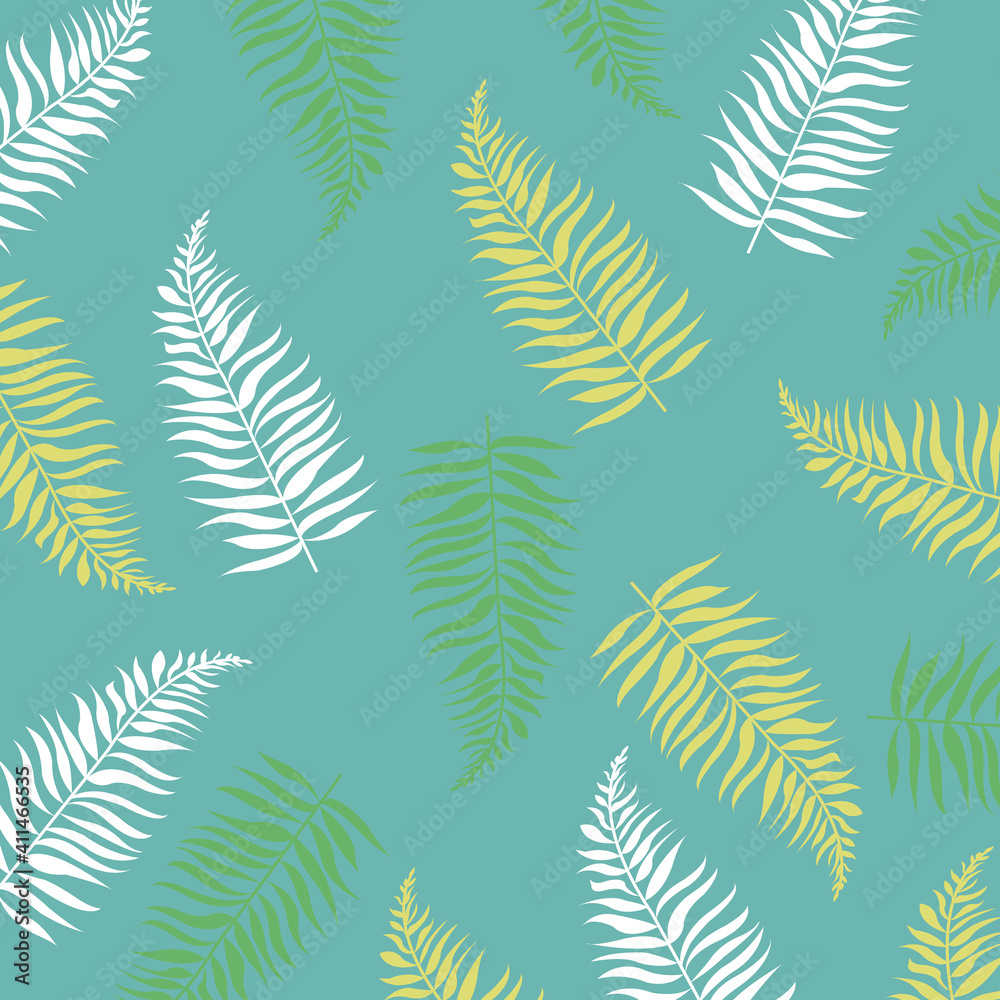 Summer Banner With Tropical Leaves With Gradient Mesh, Vector Illustration