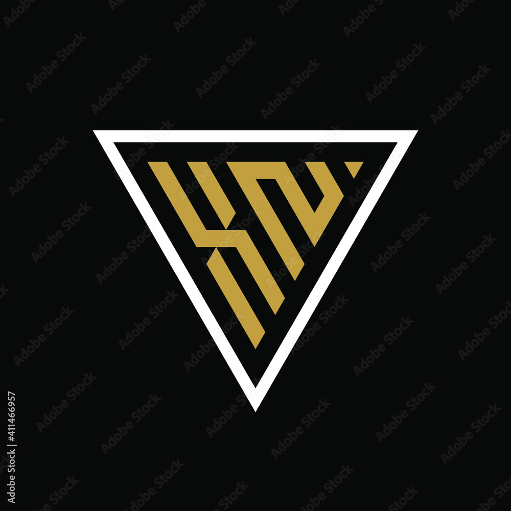 Initial letter XN triangle logo design Initial letter XN triangle logo design