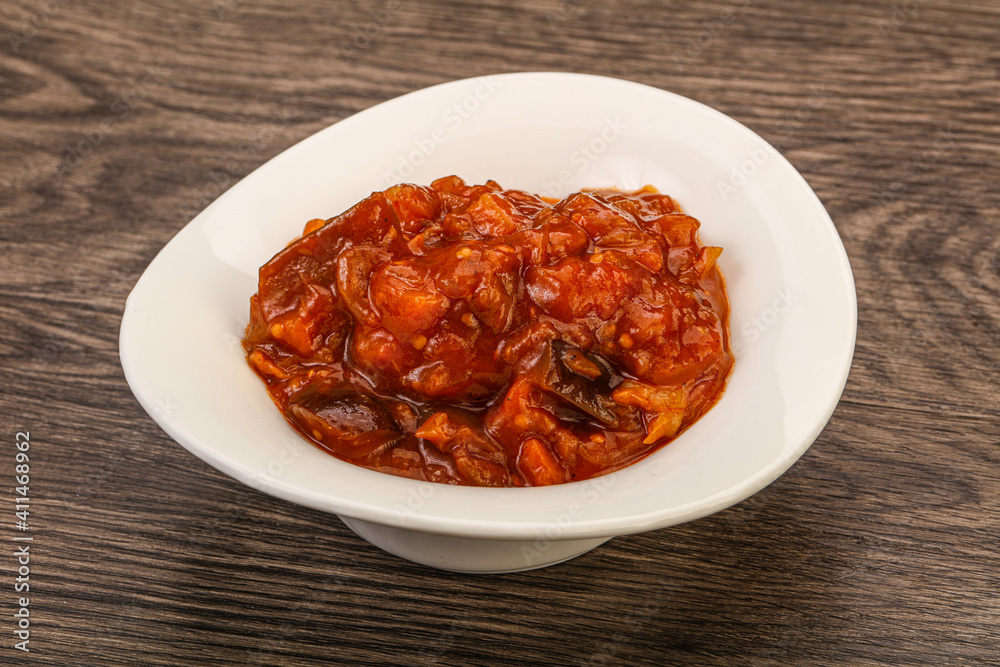 Eggplant saute with tomato and herbs Eggplant saute with tomato and herbs