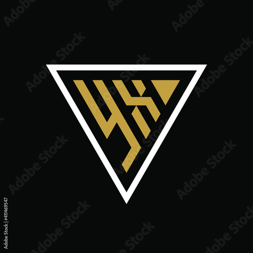 Initial letter YX triangle logo design