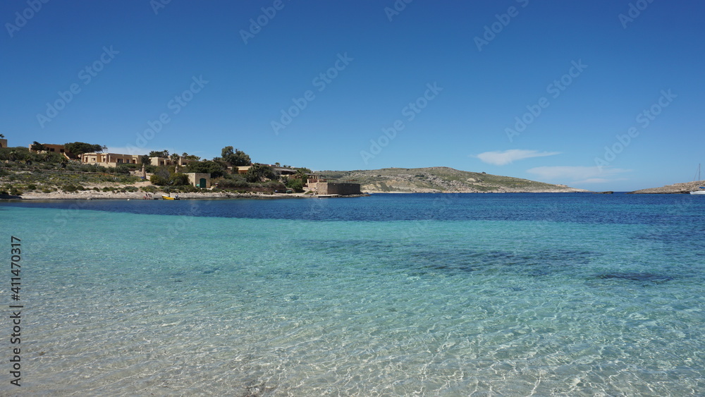the Santa Maria Bay on Comino Island, Malta, March