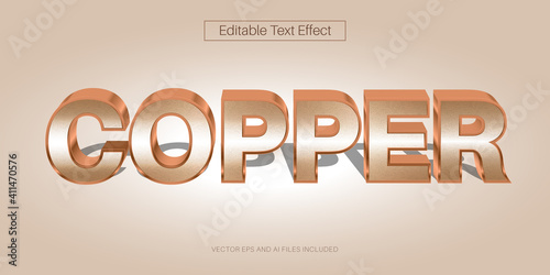 Editable Copper Text Effect photo