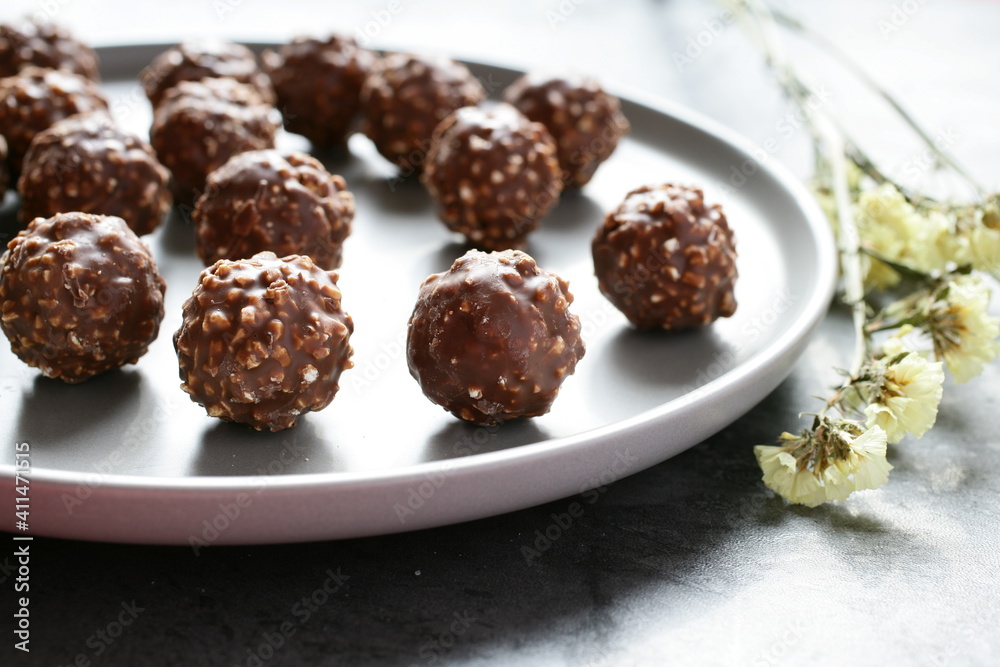 Chocolate balls with nuts Chocolate balls with nuts